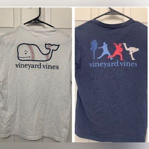Boys vineyard vines short sleeve shirt bundle of 2 both baseball themed size med